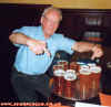 Brian with a table of beers at the hopfest, White Horse at Parson's Green. May 98