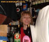 Diane behind the bar in the Fat Cat 