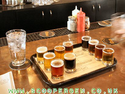 Tasters at Hopworks, Portland