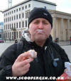 Eating Schneeball by Brandenburg gate