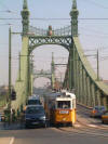 Real Ganz-Mavag tram on bridge Budapest 101005